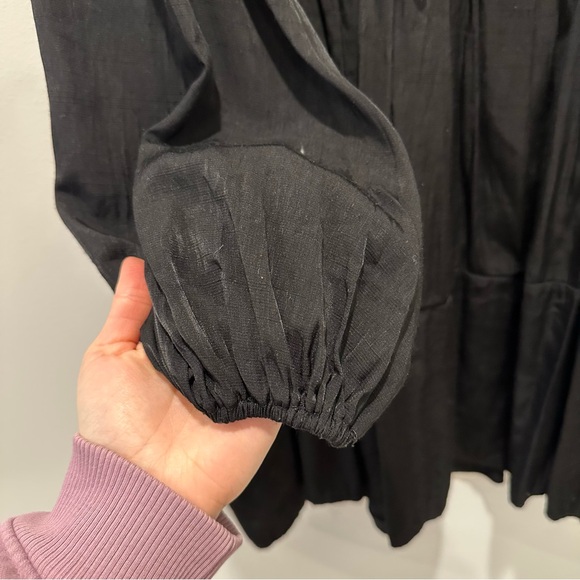 Mustard Seed Babydoll Shift Dress Black Womens Size Small Tiered Office Career - Picture 5 of 11